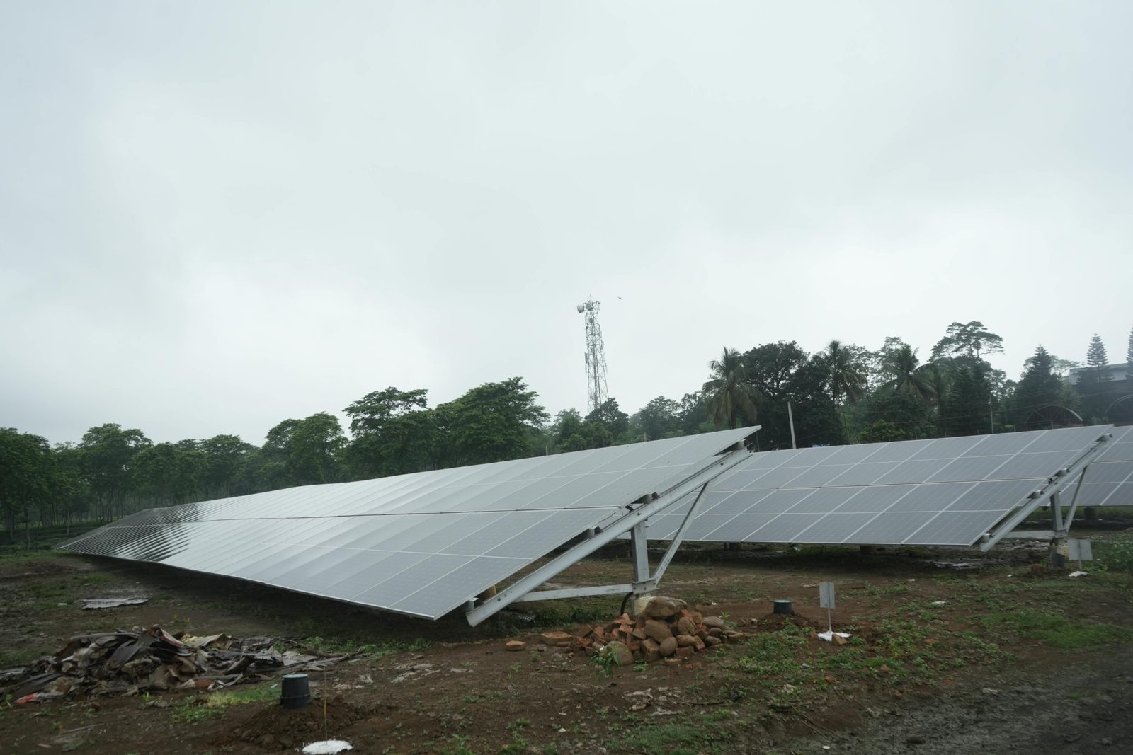 The 595 kWp ground-mounted on-grid solar plant at Koomber Tea Estate, Assam, built by Arrays Ingenieria