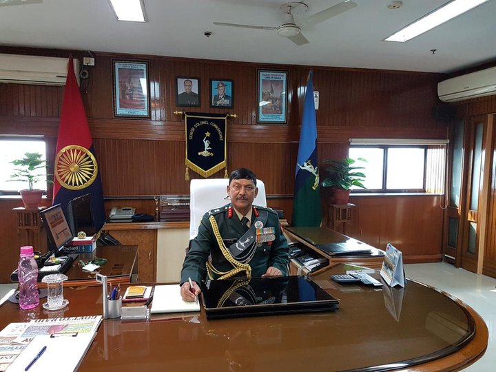 Lt. Gen. A.R. Prasad (Retd), founder of Arrays Ingenieria, at his command office